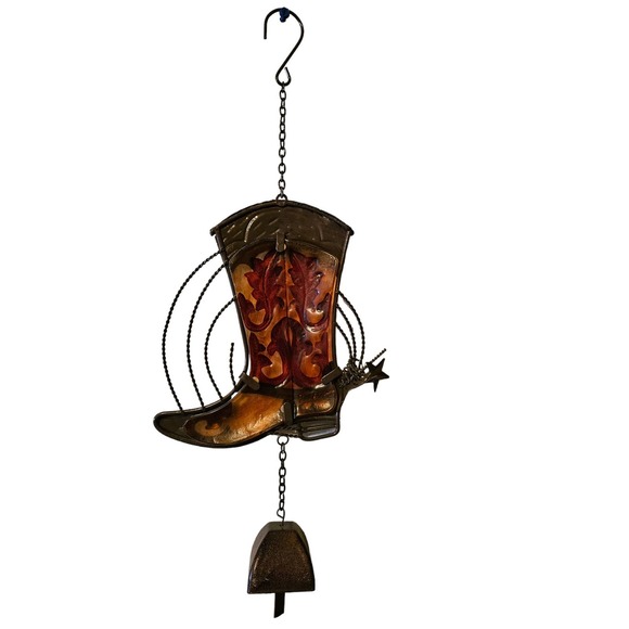Cowboy Boot Chime Suncatcher - Picture 4 of 4
